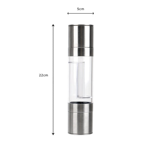 2 In 1 Pepper Mill Manual Stainless Steel Salt and Pepper Grinder