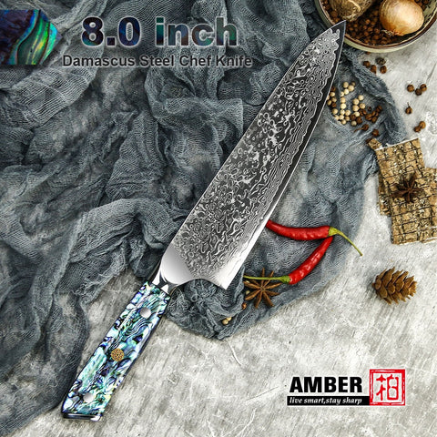 Professional Kitchen 8 inch Chef Knife - 67 Layers VG-10 Damascus