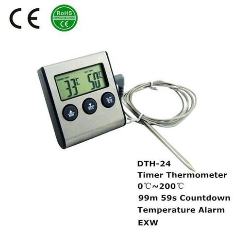 Kitchen Food Thermometer Electronic Timer Probe Meat Thermometer BBQ Food