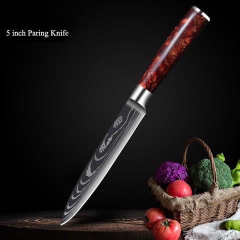 Kitchen Knives Professional Chef Knives Kitchen Knife Japanese 5CR15 440C High Carbon Stainless Steel Pattern Knife
