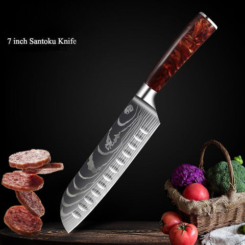 Kitchen Knives Professional Chef Knives Kitchen Knife Japanese 5CR15 440C High Carbon Stainless Steel Pattern Knife