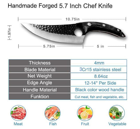 Buy Butcher Chef Knife Forged Kitchen 5CR15 Stainless Steel