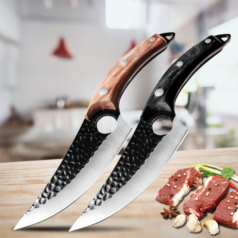 Stainless Steel Black Hammered Butcher Chef Knife Forged Kitchen Kitchen Knife Household Chopping And Bone Meat Slicing Knife