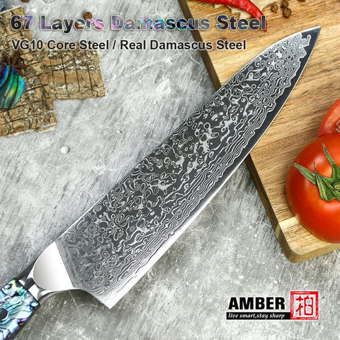 Kitchen Knife Set, Damascus Steel Core 67 Layers Kitchen Chef