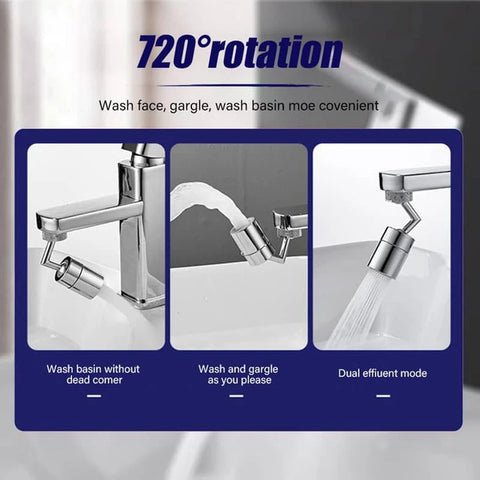 Tap Aerator 720°Rotation Universal Splash-Proof Swivel Water Saving Faucet Kitchen Tap Hole Water Tap Kitchen Fauce